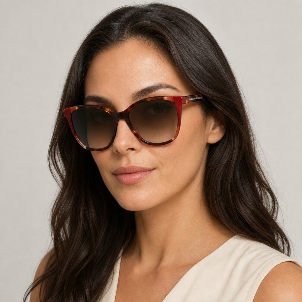 NEW Carolina Herrera CH 0061/S 0O63HA Havana/Red Sunglasses authentic